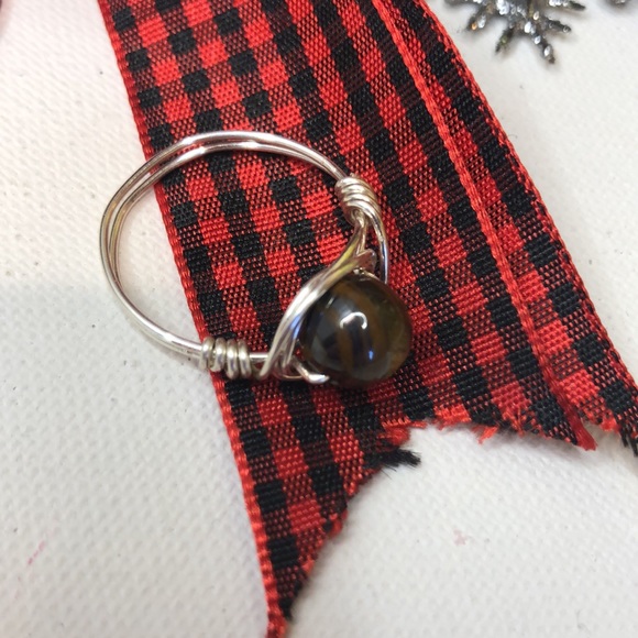 Tigers eye wire wrapped ring size 8.5 - Picture 4 of 6
